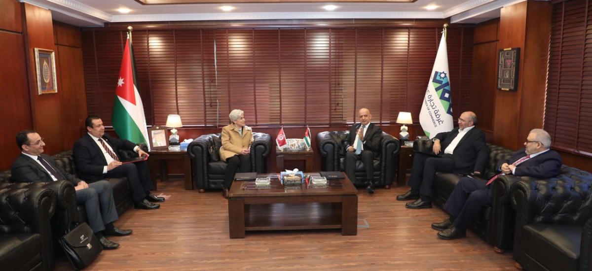 خلال لقاء مع سفيرة تونس لدى المملكة الحاج توفيق يدعو للنهوض بعلاقات الأردن وتونس التجارية