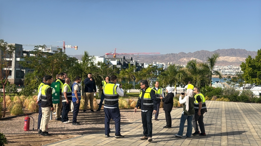 واحة أيلة تجري تمرين حريق مشترك لتعزيز معايير السلامة ورفع الجاهزية للطوارئ..